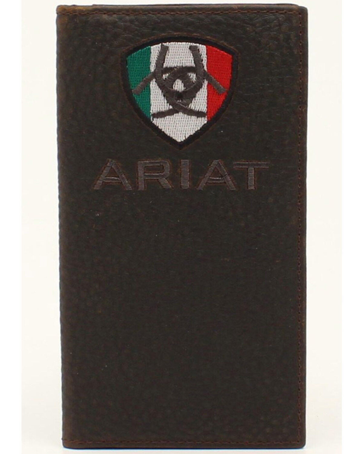 Ariat Men's Mexican Flag Rodeo Wallet, Brown, hi-res