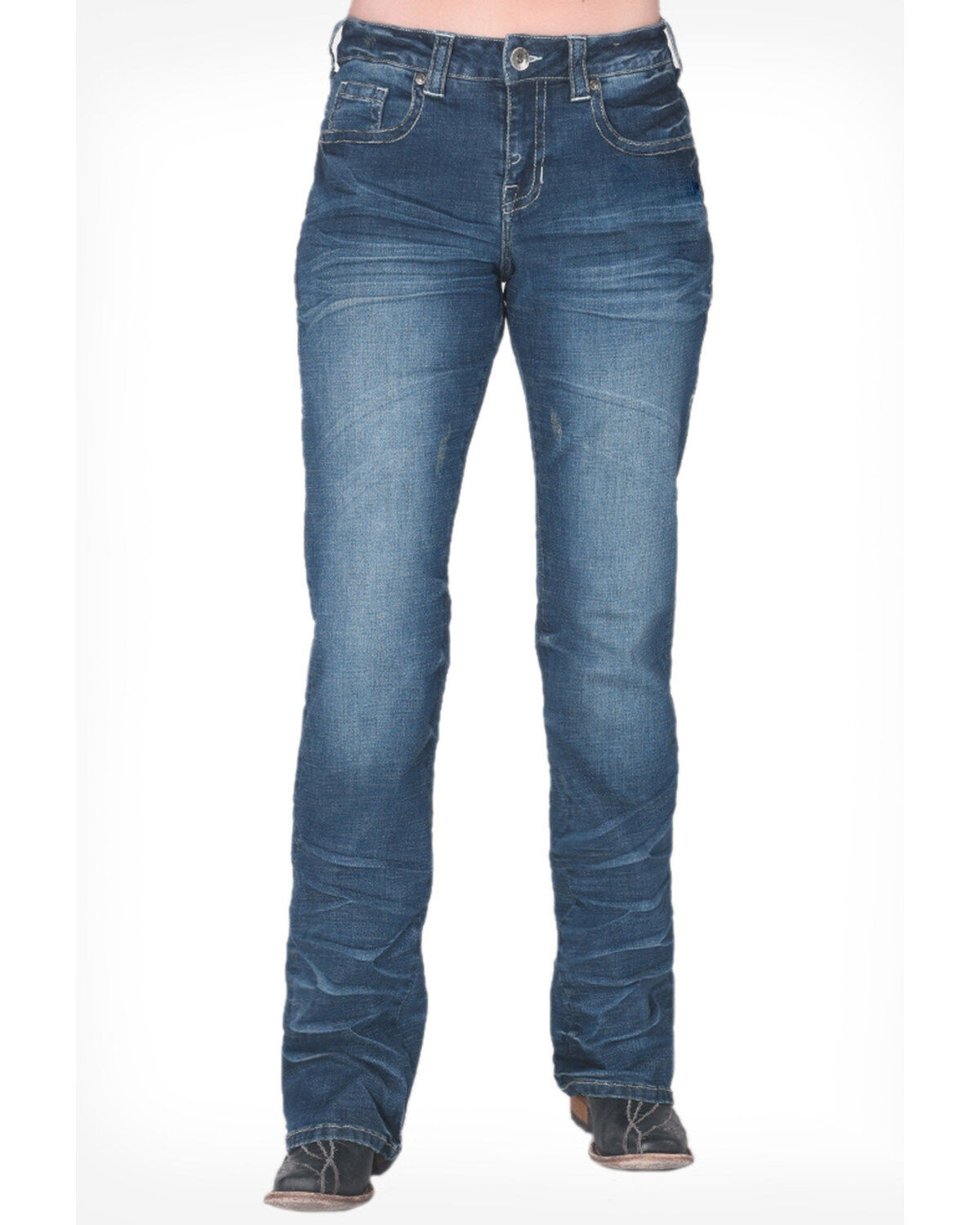 Image #1 - Cowgirl Tuff Women's Fly High Bootcut Jeans, Blue, hi-res
