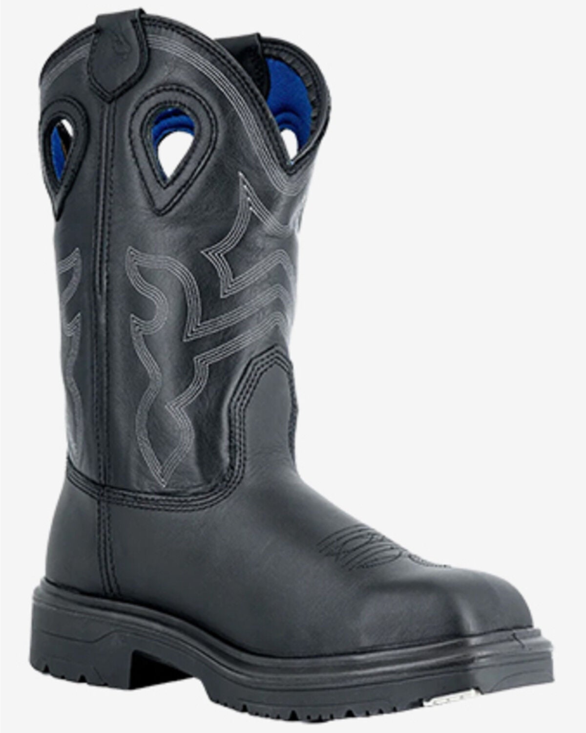 Steel Blue Men's 10" Blue Heeler Waterproof Western Boots - Steel Toe, Black, hi-res