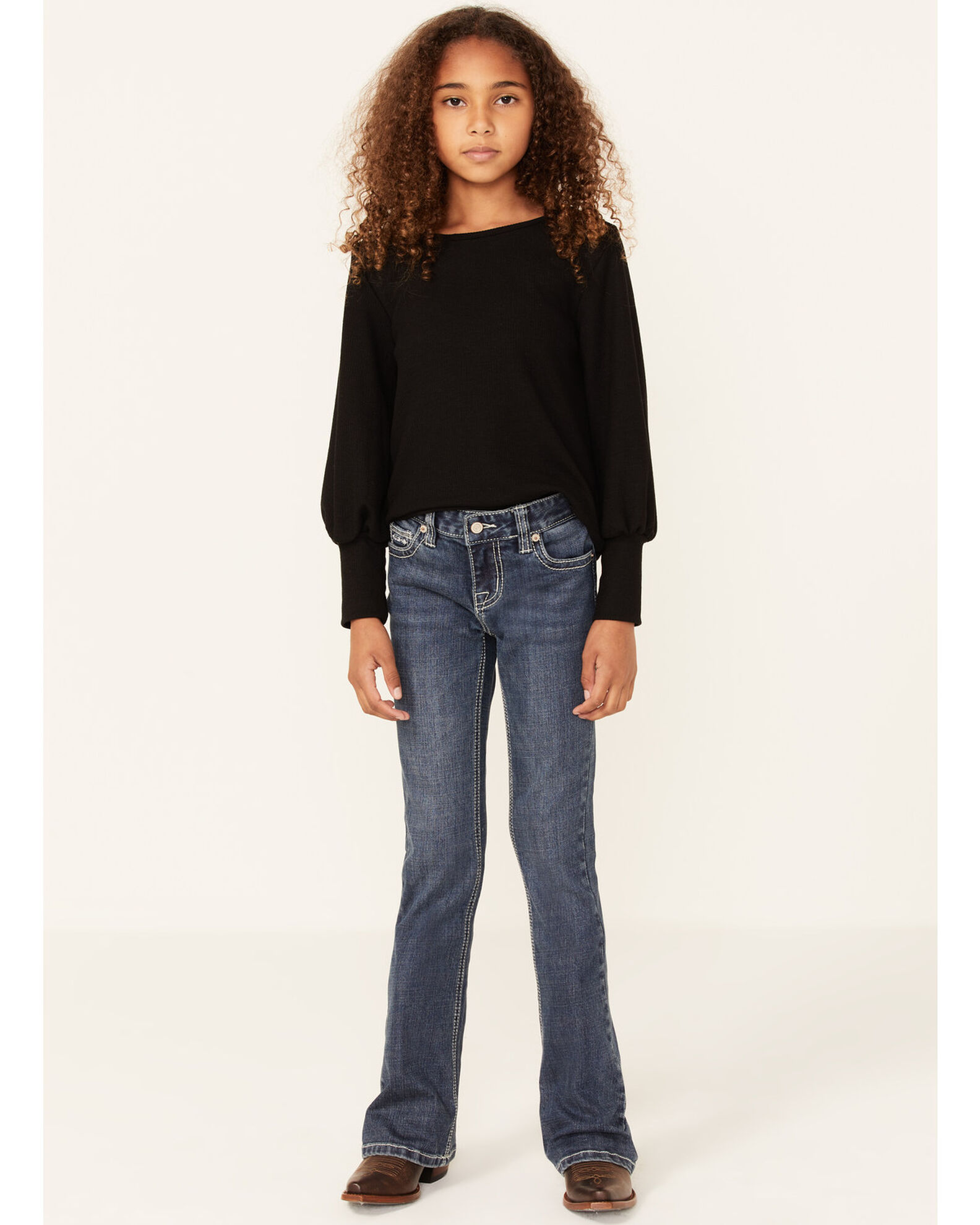 Rock Roll Denim Girls Embellished Pockets Bootcut Jeans Boot Barn