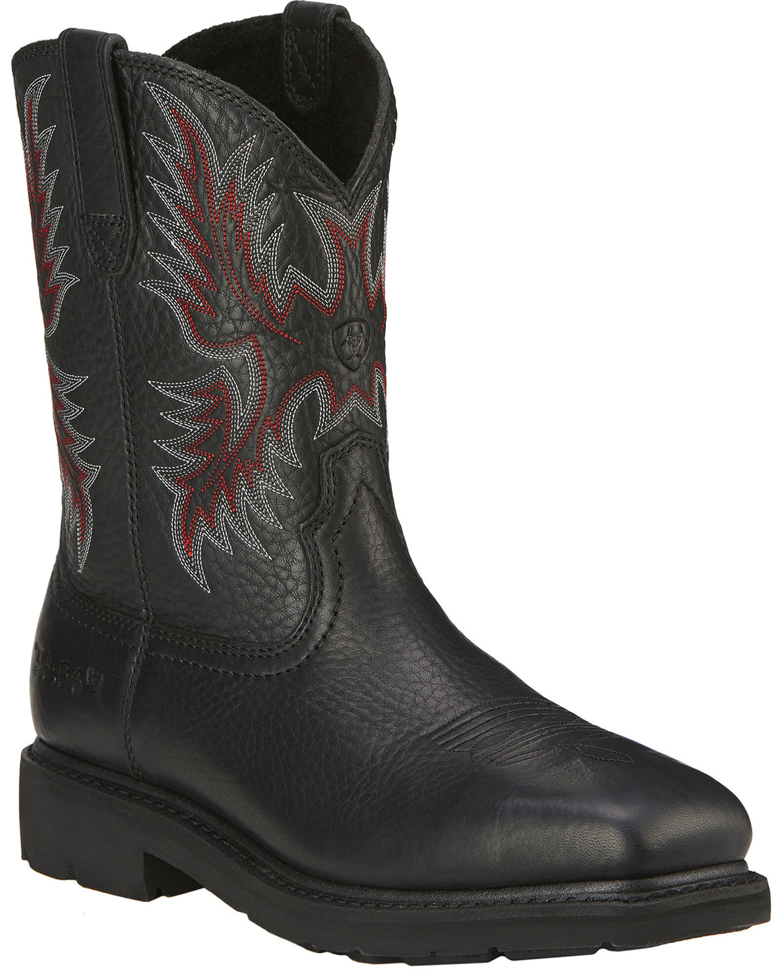 Ariat black square top toe work boots