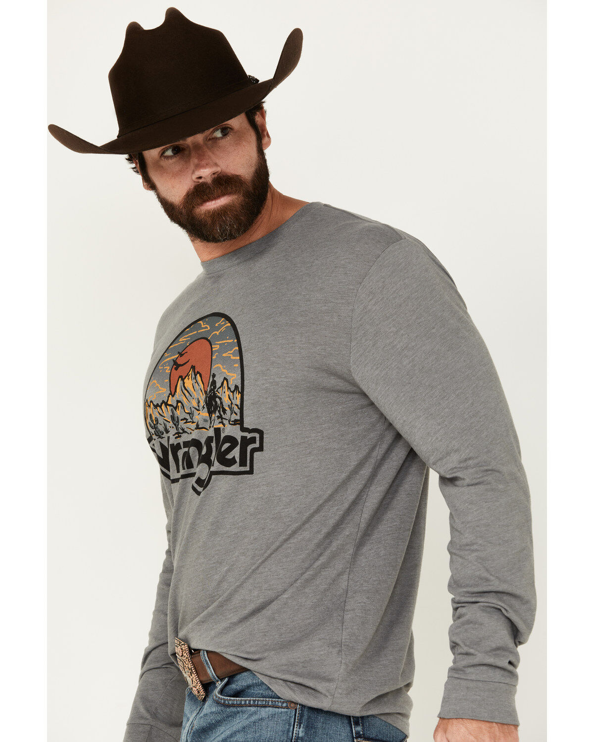 Image #3 - Wrangler Men's Landscape Logo Long Sleeve Graphic T-Shirt, , hi-res