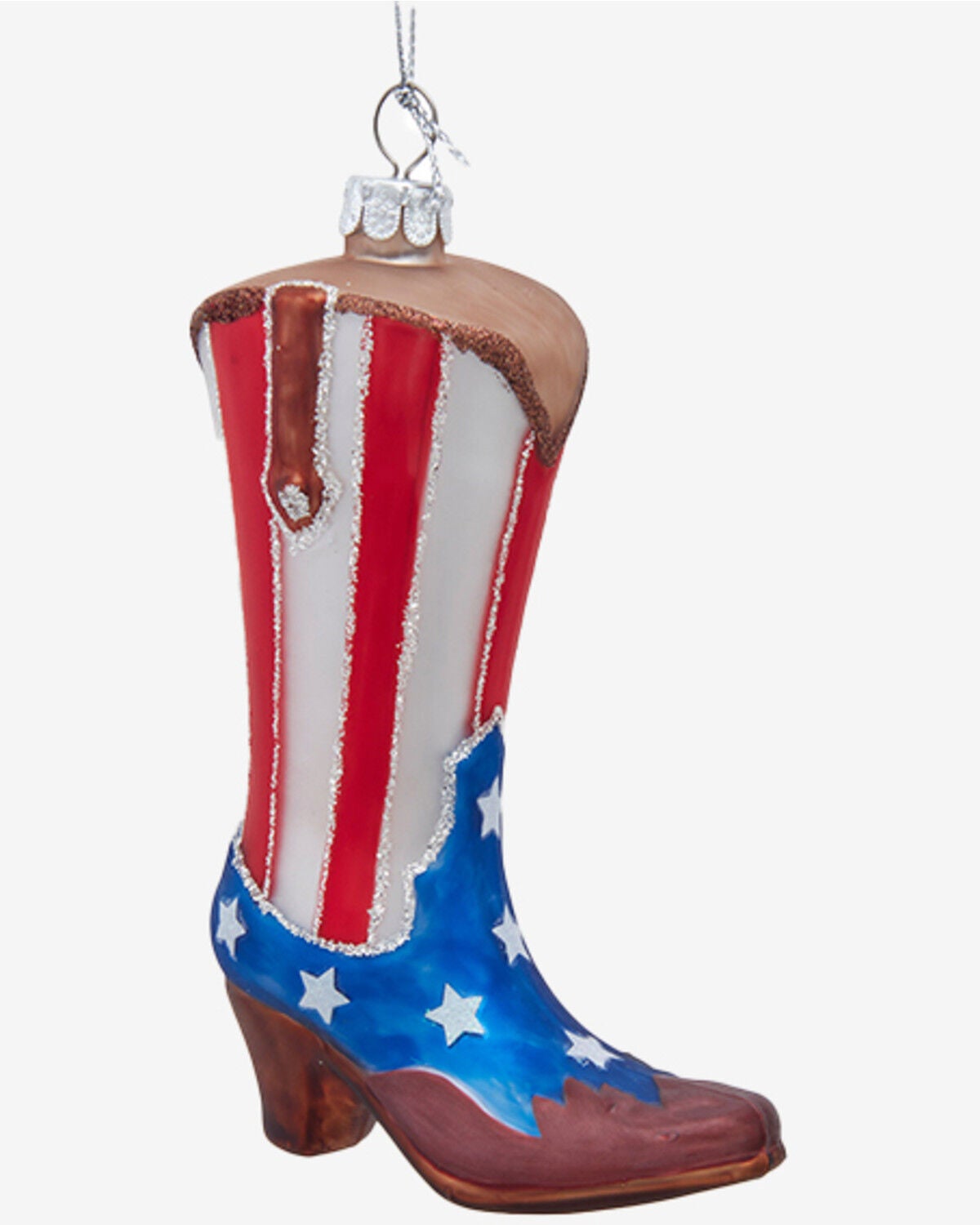 Image #1 - Kurt Adler Noble Gems&trade; Glass Patriotic Cowboy Boot Ornament, Multi, hi-res
