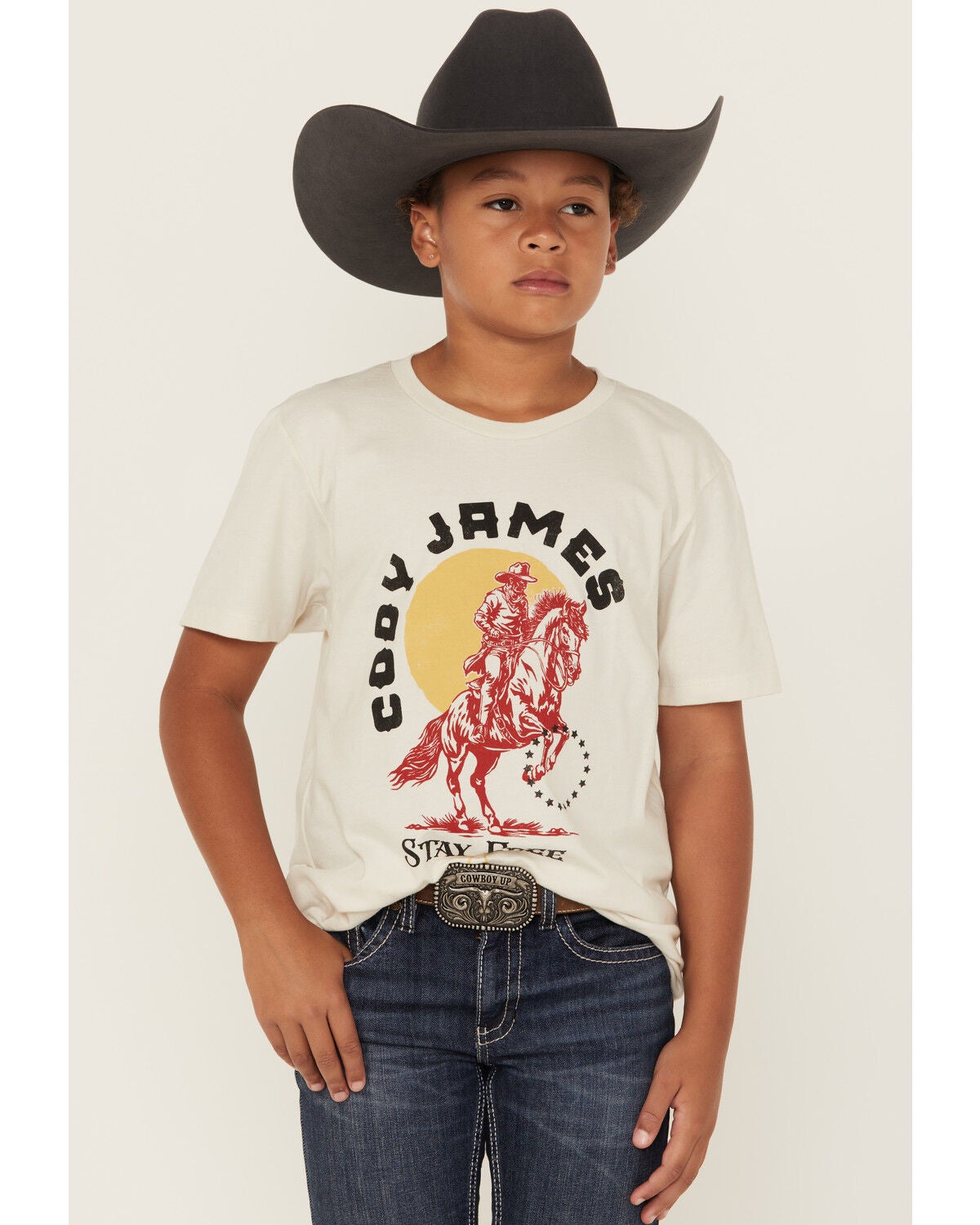 Cody James Boys' Stay Free Short Sleeve Graphic T-Shirt, Cream, hi-res
