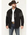 Image #1 - Cody James Men's Southwestern Border Print Sherpa Lined Flannel Shirt Jacket, Black, hi-res