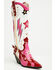 Image #1 - Azalea Wang Women's Cheona Star Studded Inlay Tall Fashion Boots - Snip Toe, Red, hi-res