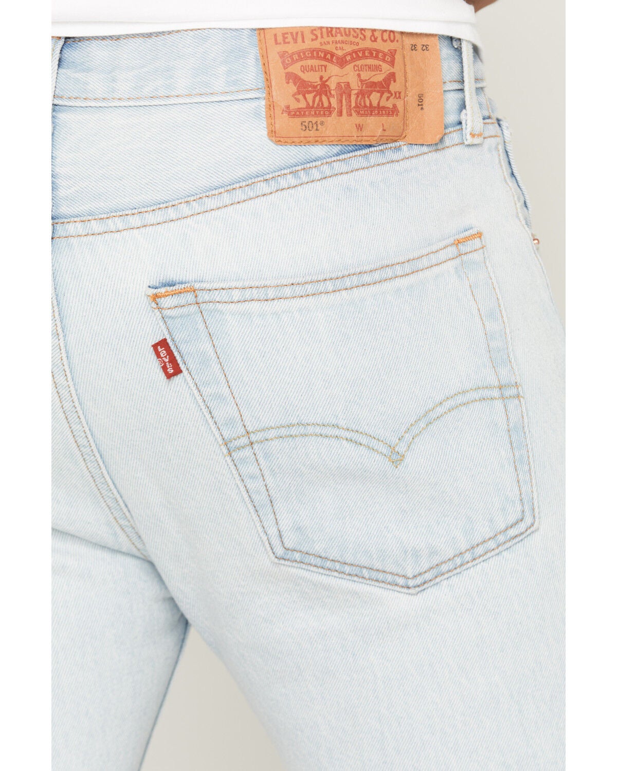 Image #4 - Levi's Men's Saturday At Noon Light Wash Original Straight Rigid Denim Jeans, Light Wash, hi-res