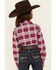 Wrangler Girls' Plaid Print Long Sleeve Pearl Snap Western Shirt, Pink, hi-res