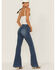Image #3 - Shyanne Women's Medium Dark Wash High Rise Seam Detail Flare Jeans, , hi-res