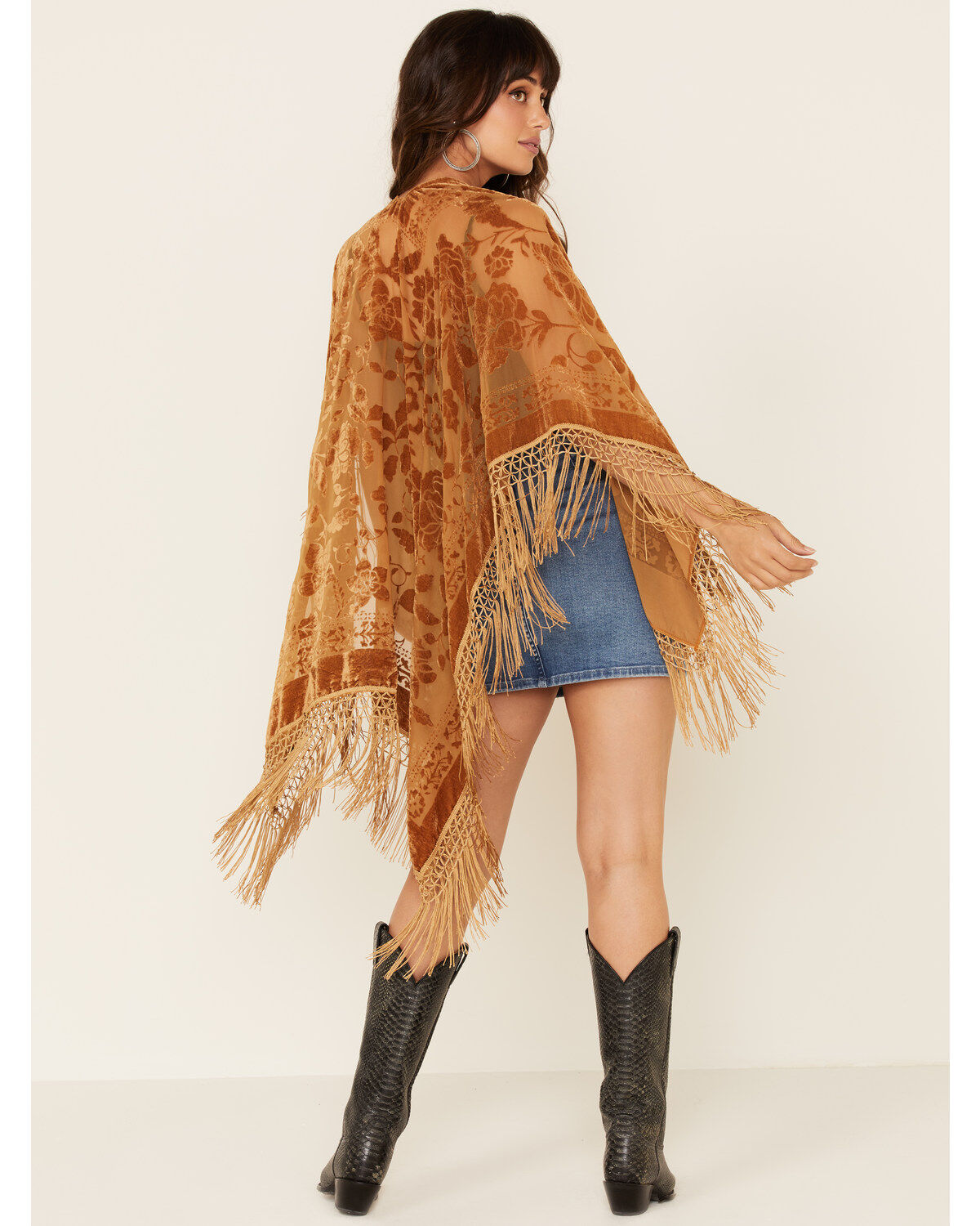 Image #4 - Idyllwind Women's Brown Dancer Fringe Shawl, Brown, hi-res