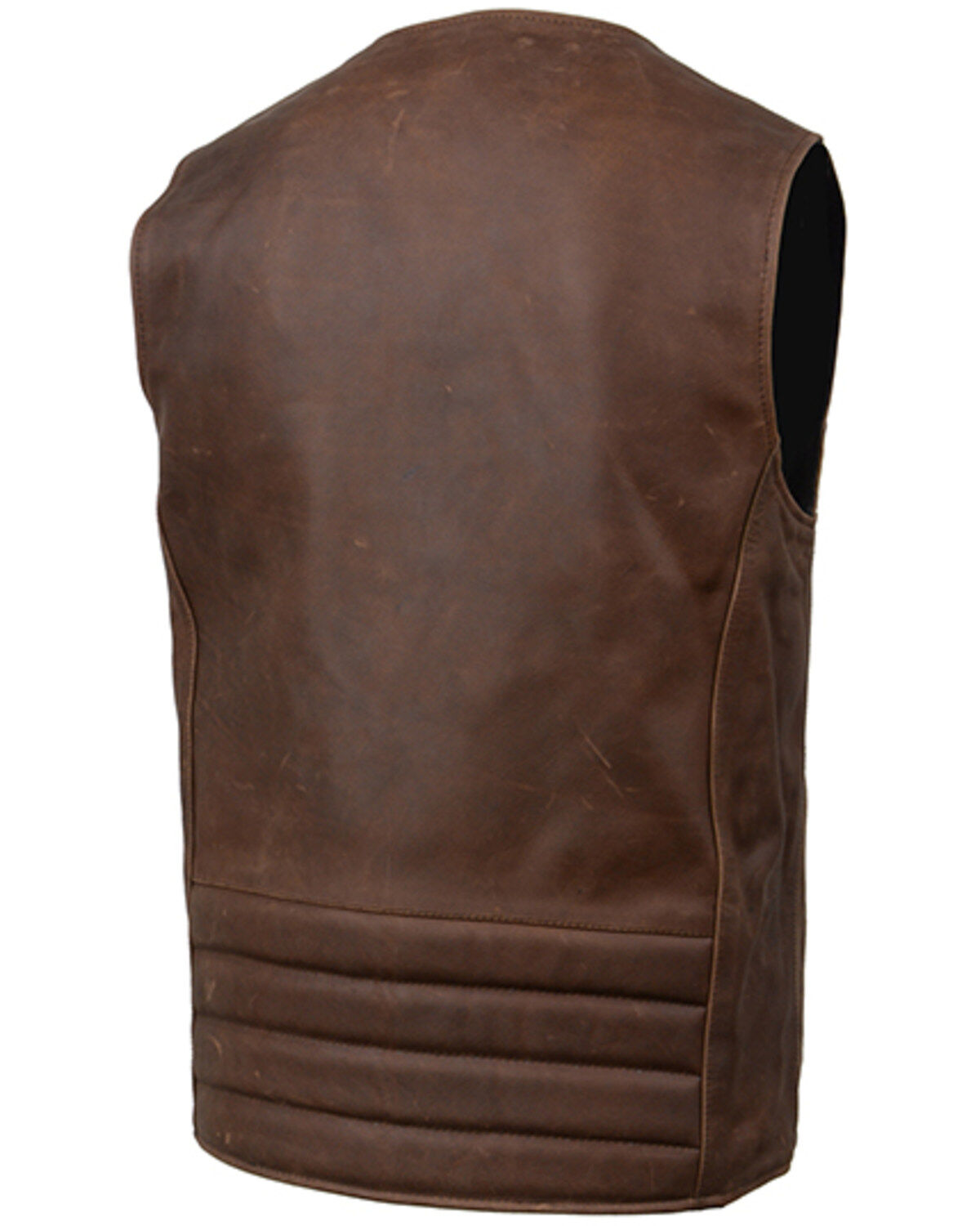 Image #2 - Milwaukee Leather Men's Gambler Concealed Carry Vintage Motorcycle Leather Vest - 5X, Brown, hi-res