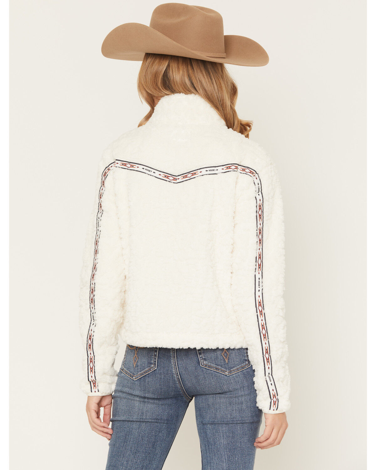 Image #4 - Hooey Women's Fleece 1/2 Zip Pullover, White, hi-res