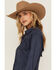 Image #2 - Shyanne Women's Fringe Long Sleeve Snap Western Shirt, Navy, hi-res