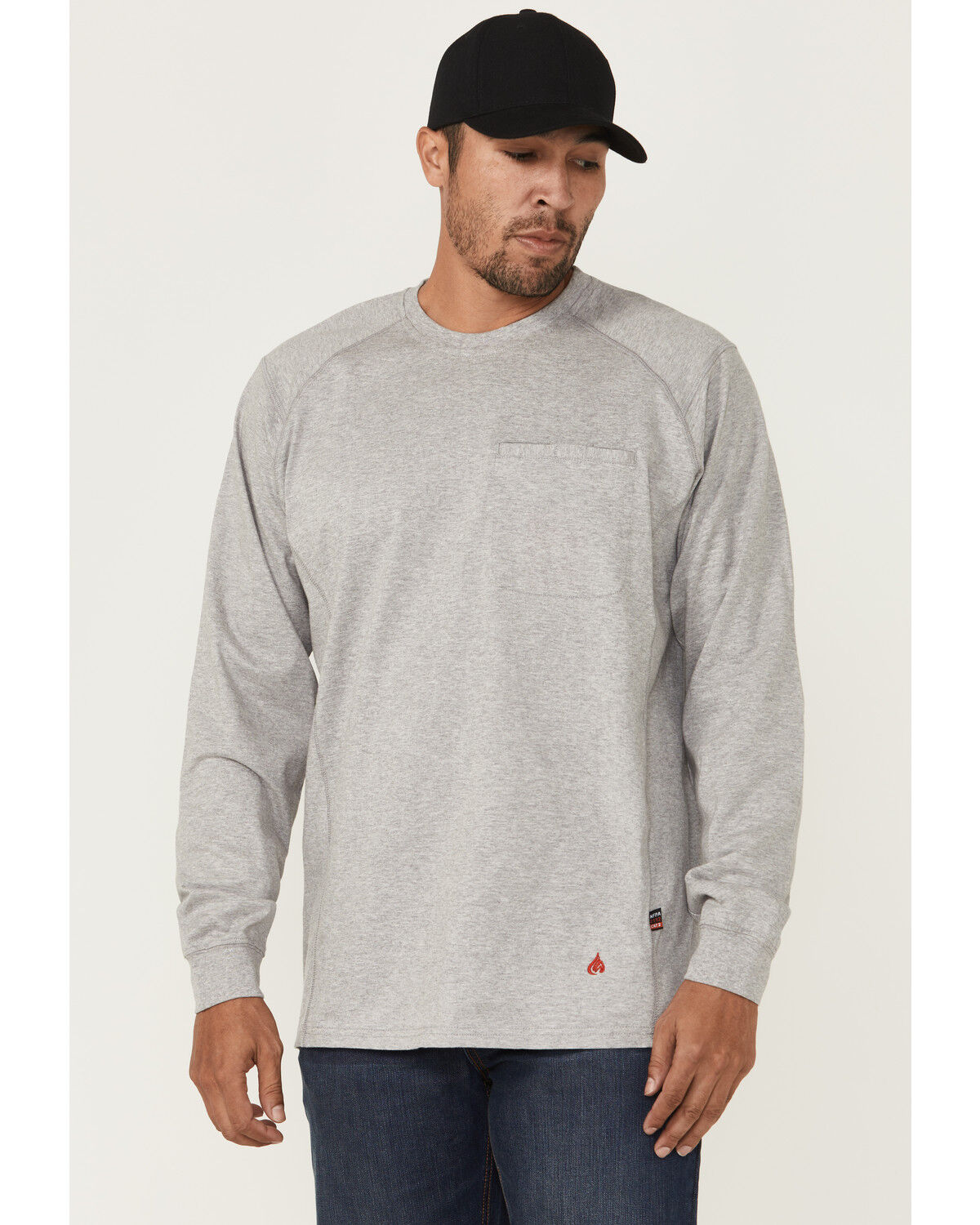 Image #1 - Forge Workwear Men's Lightweight Crew Neck Long Sleeve Tee, Grey, hi-res