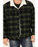 Image #3 - Levi's Men's Plaid Print Relaxed Sherpa Trucker Jacket, Dark Green, hi-res