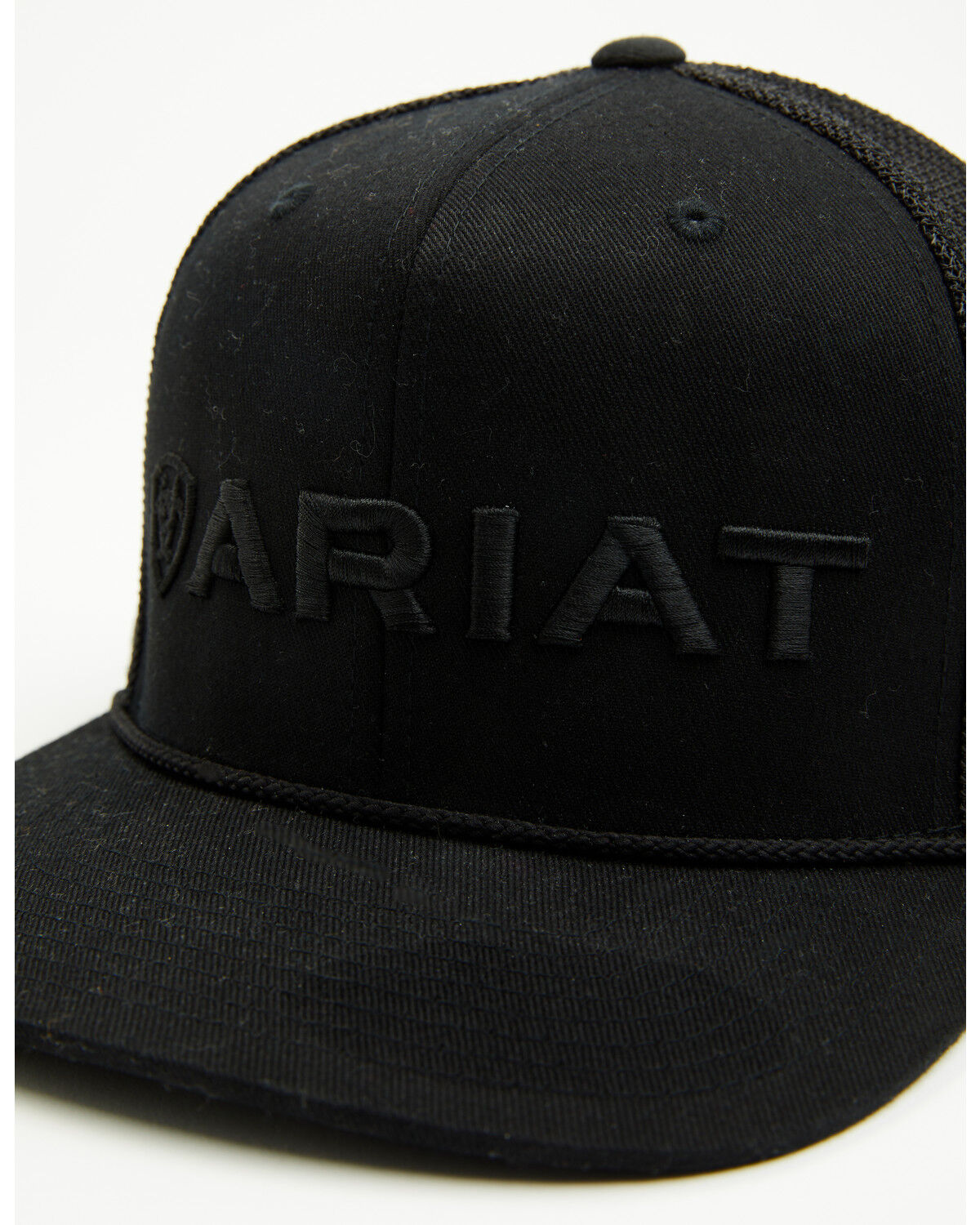Image #2 - Ariat Men's Embroidered Logo Ball Cap, Black, hi-res