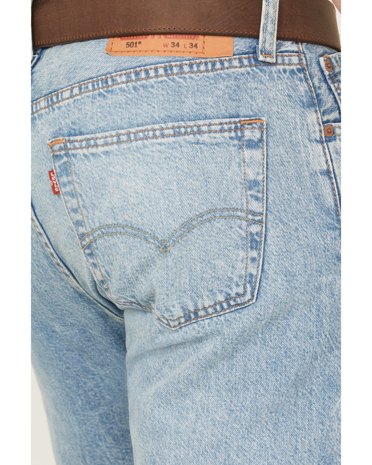Image #4 - Levi's Men's 501® Original Stay Zen Light Wash Straight Rigid Denim Jeans, Light Wash, hi-res