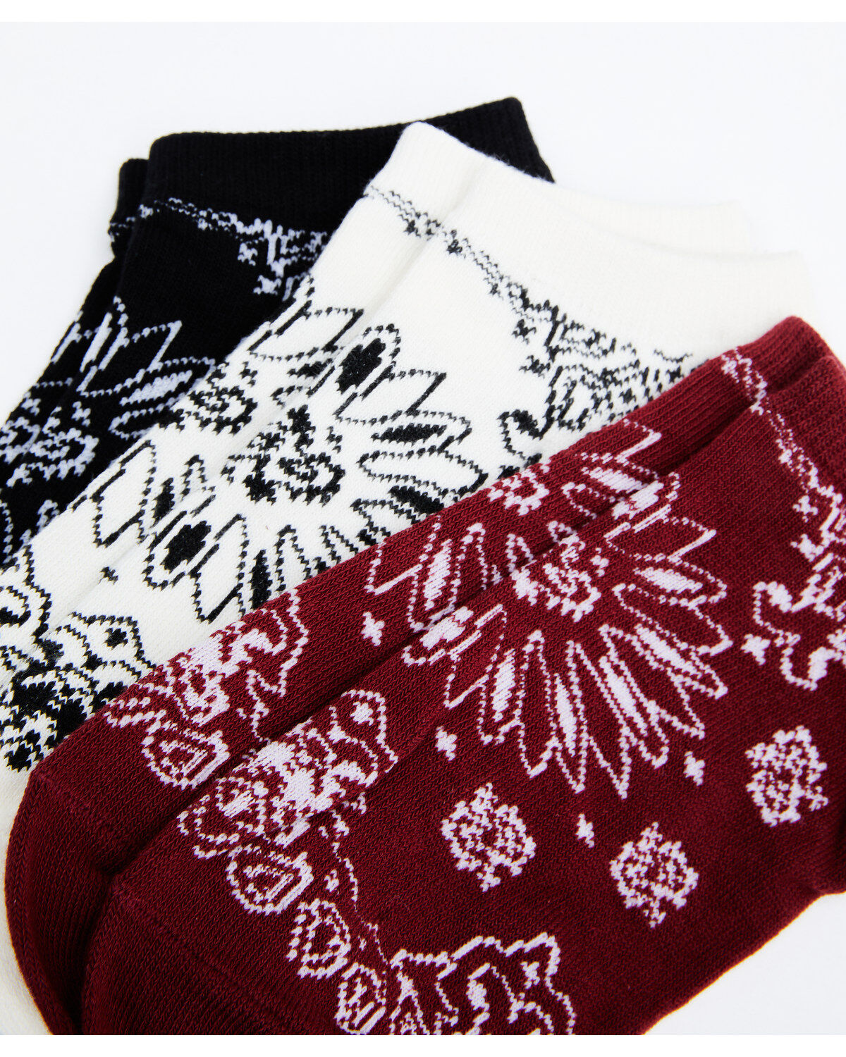 Image #2 - Shyanne Women's Bandana No Show Socks - 3 Pack, Jet Black, hi-res