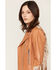Image #2 - Scully Women's Studded Fringe Cowhide Jacket, Tan, hi-res