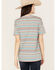 Rock & Roll Denim Women's Striped Southwestern Short Sleeve Tee, Aqua, hi-res