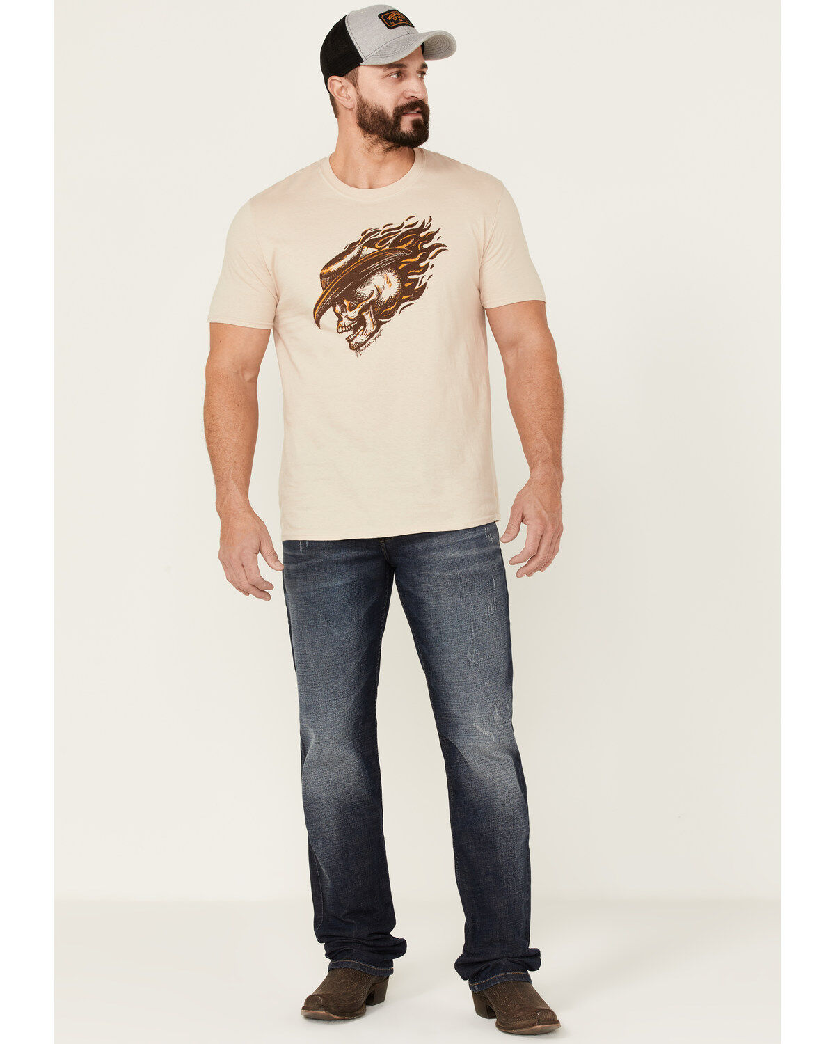 Image #1 - Moonshine Spirit Men's Wheelhouse Medium Dark Wash Stretch Slim Straight Jeans, Dark Medium Wash, hi-res