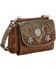 Image #1 - American West Desert Wildflower Crossbody Bag, Brown, hi-res