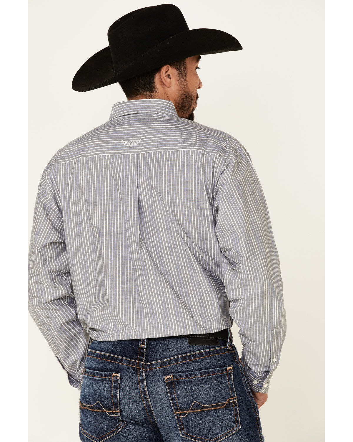 Image #4 - Ariat Men's Structure Stretch Striped Long Sleeve Western Shirt, , hi-res