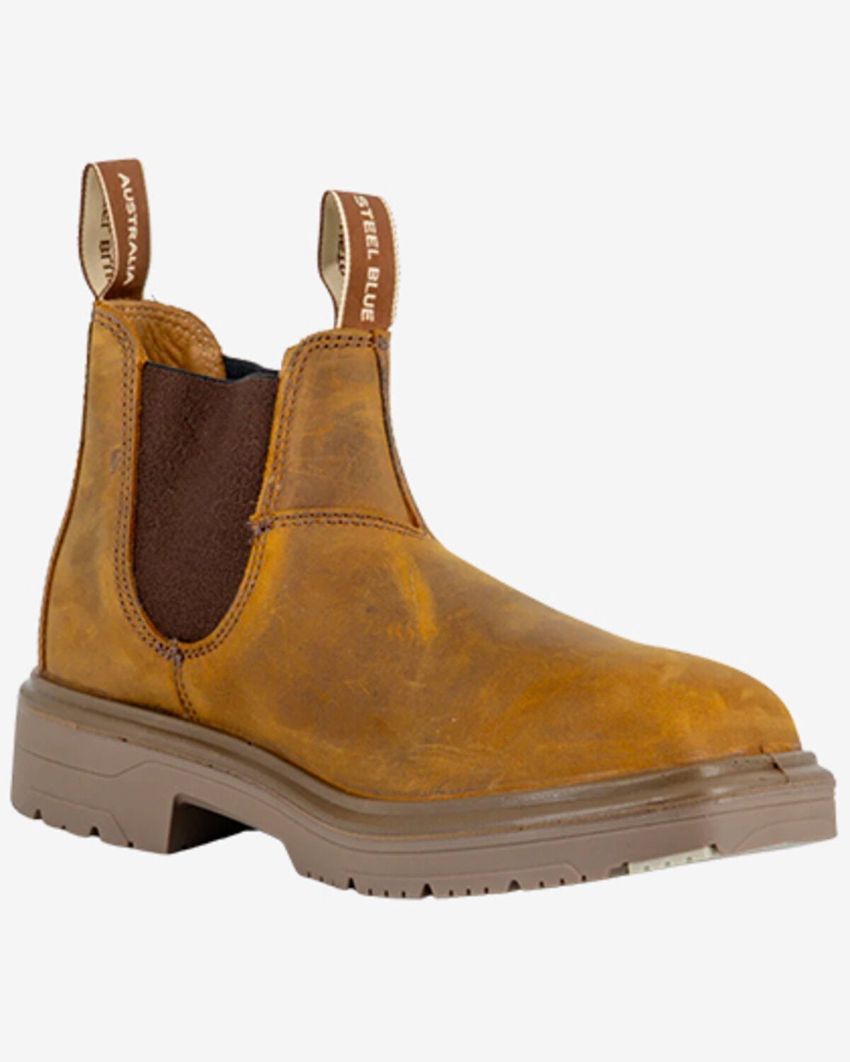 Image #1 - Steel Blue Men's 6" Hobart Pull-On Work Boots - Soft Toe, Brown, hi-res