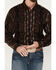 Scully Men's Jacquard Southwestern Stripe Long Sleeve Snap Shirt, Brown, hi-res