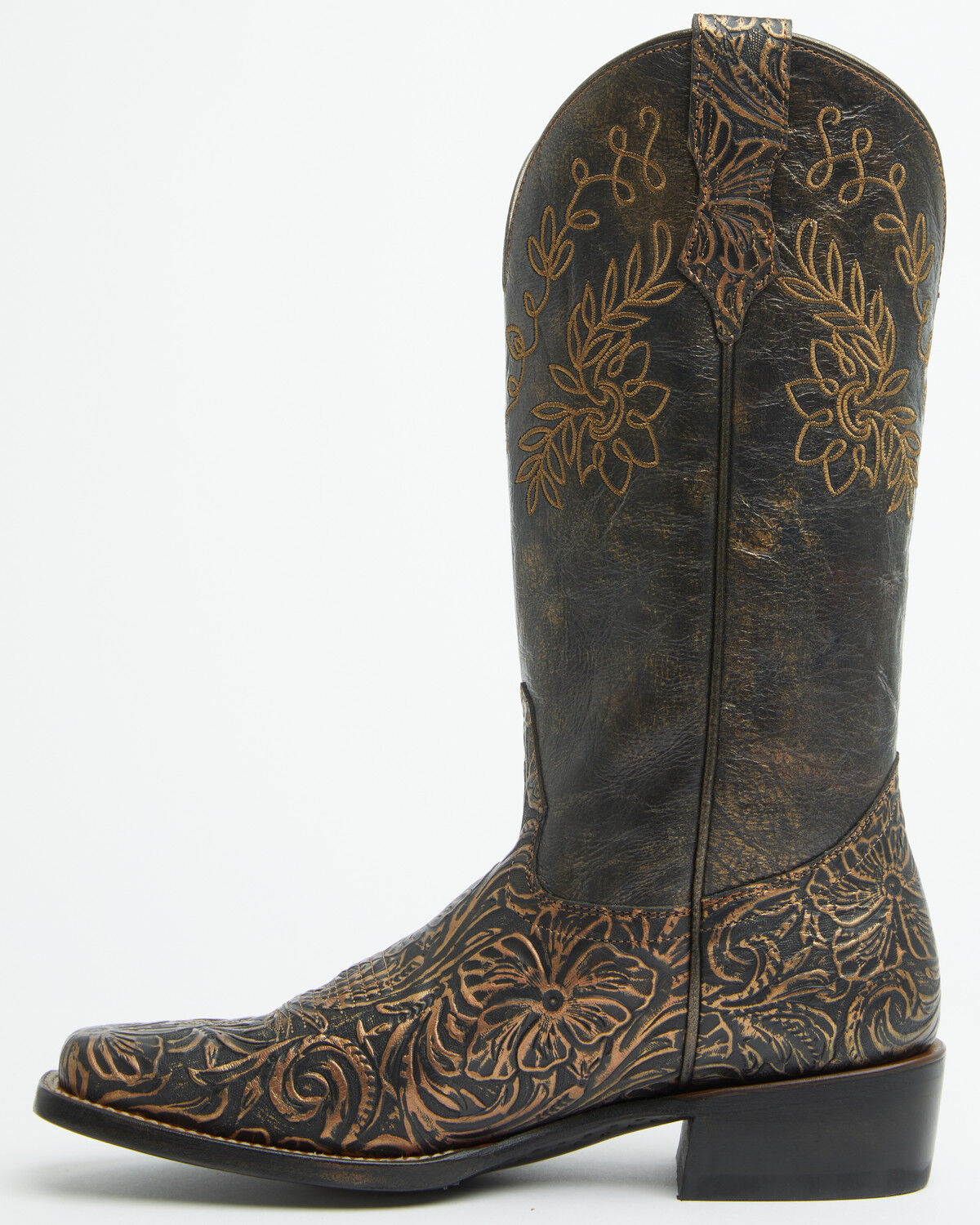 Image #3 - Shyanne Women's Winona Embossed Western Boots - Square Toe, Bronze, hi-res