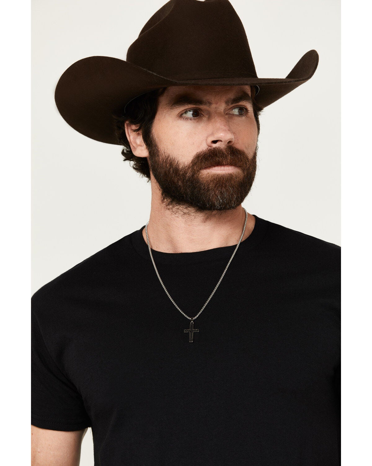 Cody James Men's Oxidized Cross Necklace, Silver, hi-res