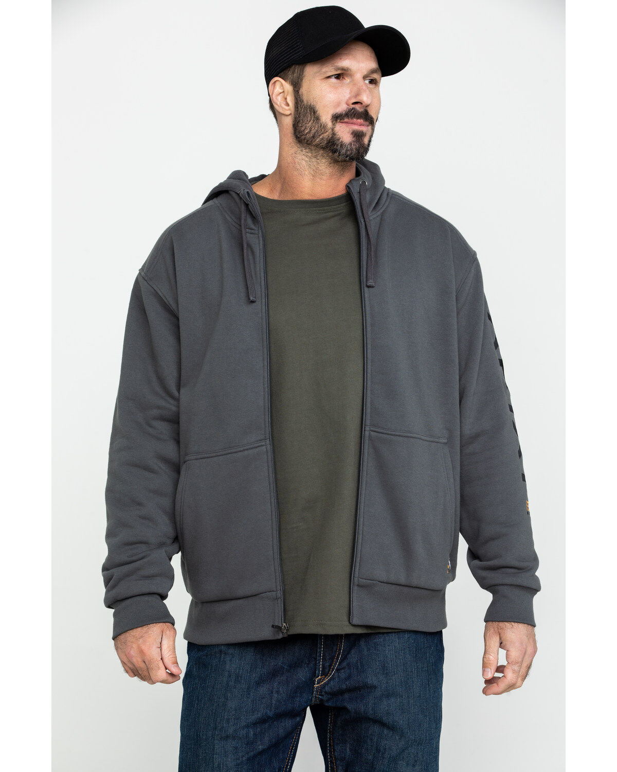 Image #3 - Ariat Men's Rebar All-Weather Full Zip Work Hooded Sweatshirt, , hi-res