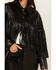 Sadie & Sage Women's Wild West Fringe Vegan Shacket, Black, hi-res
