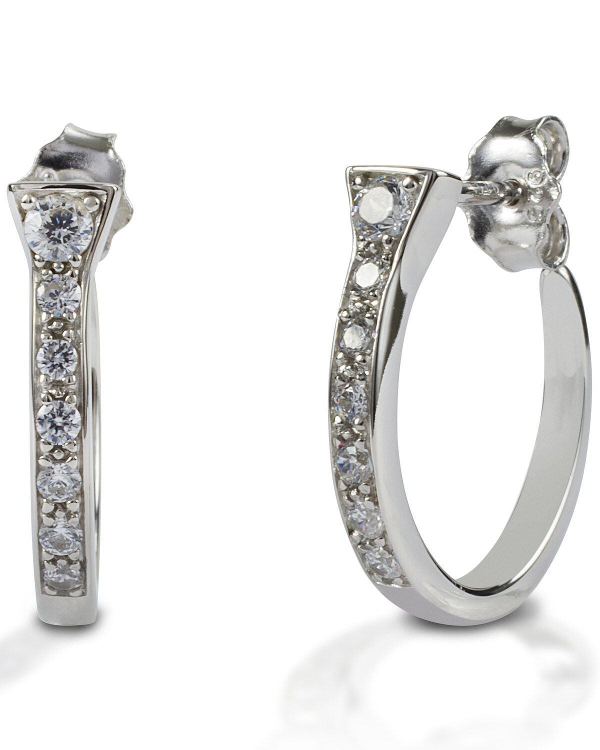 Image #1 - Kelly Herd Women's Horseshoe Nail Earrings, Silver, hi-res