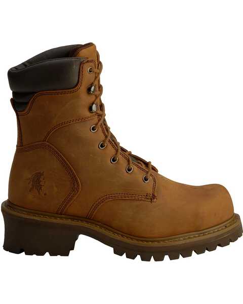 Chippewa Men's Steel Toe Logger Work Boots, Bark, hi-res