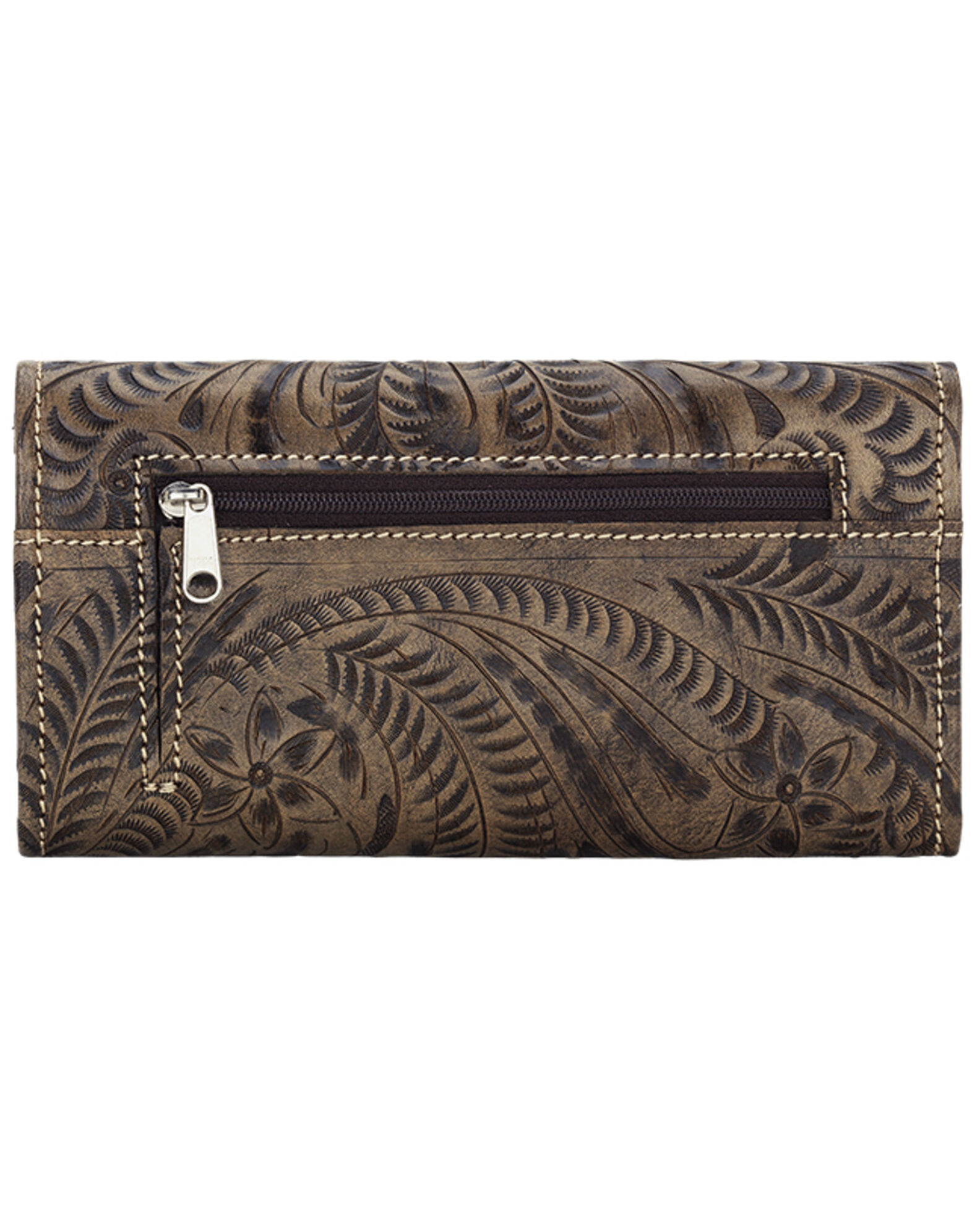 Image #2 - American West Annie's Secret Tri-fold Wallet, Brown, hi-res