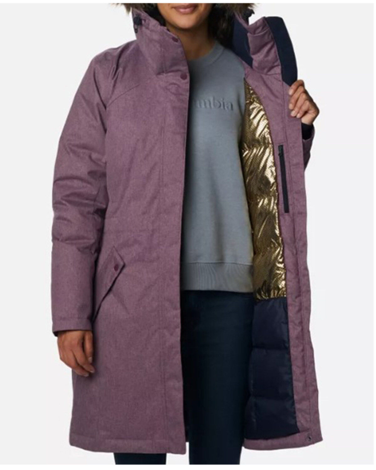 Image #2 - Columbia Women's Juniper Ridge Omni-Heat Infinity Down Parka, Burgundy, hi-res