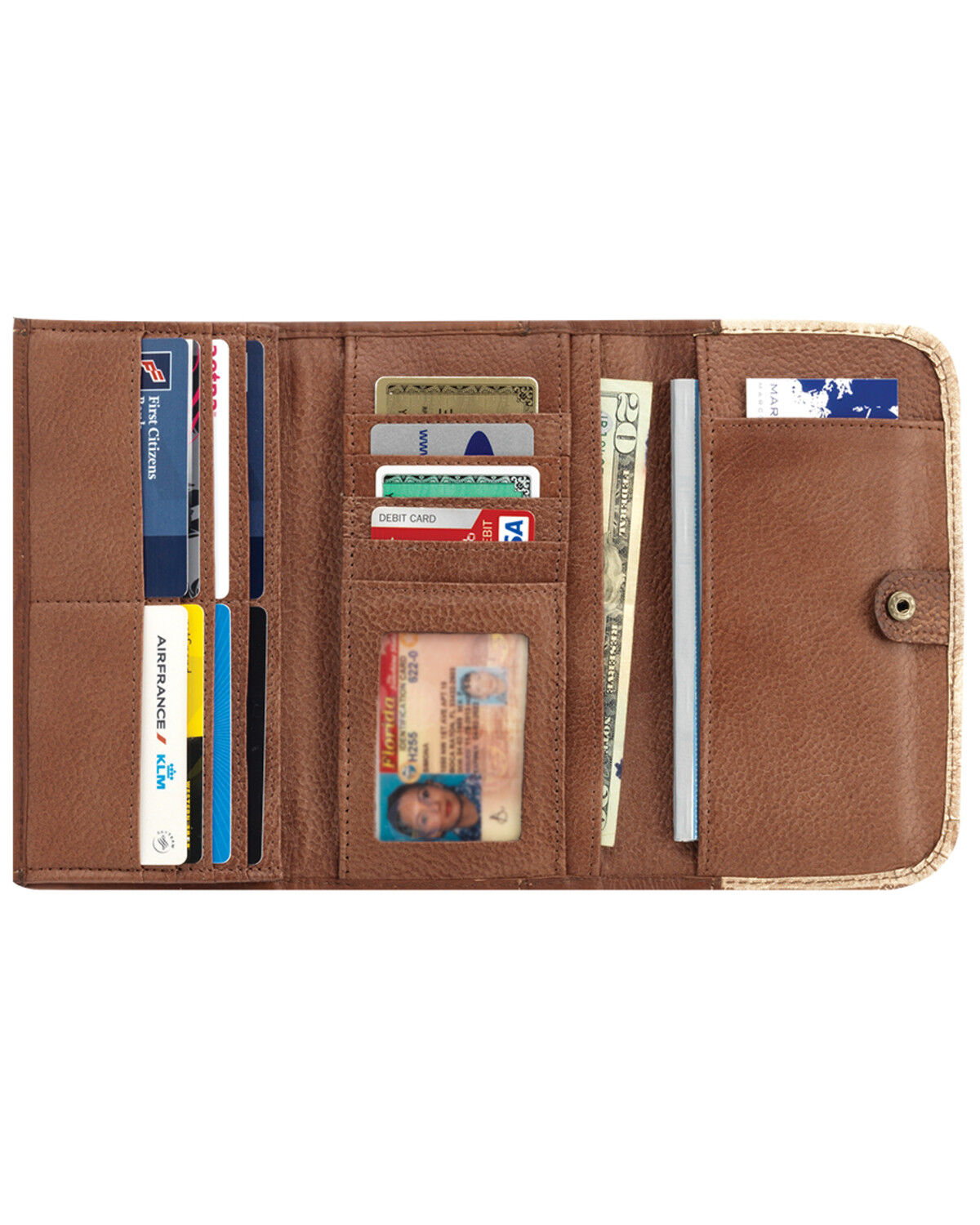 Image #3 - American West Harvest Moon Tri-Fold Leather Wallet, Saddle Tan, hi-res