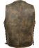 Image #2 - Milwaukee Leather Men's Distressed 10 Pocket Vest - 4X, Black/tan, hi-res