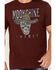 Image #3 - Moonshine Spirit Men's Sombrero Skull Short Sleeve Graphic T-Shirt, Burgundy, hi-res