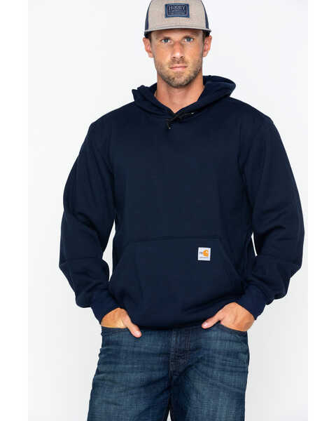 Carhartt Men's FR Hooded Pullover Solid Work Sweatshirt - Big & Tall , Navy, hi-res
