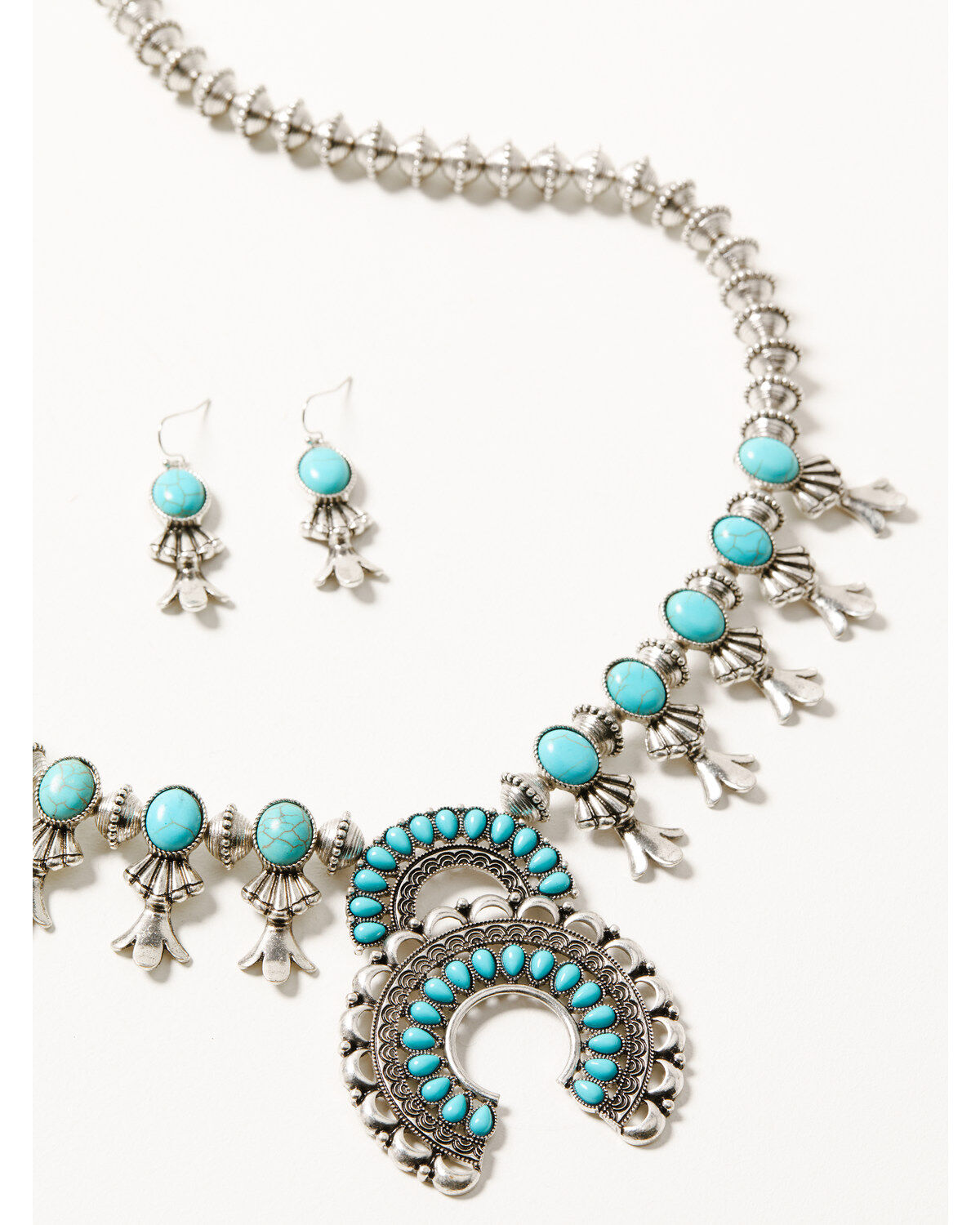 Image #1 - Shyanne Women's Squash Blossom Jewelry Set, Silver, hi-res