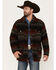 Cinch Men's Striped Twill Snap Front Wool Frontier Coat , Black, hi-res