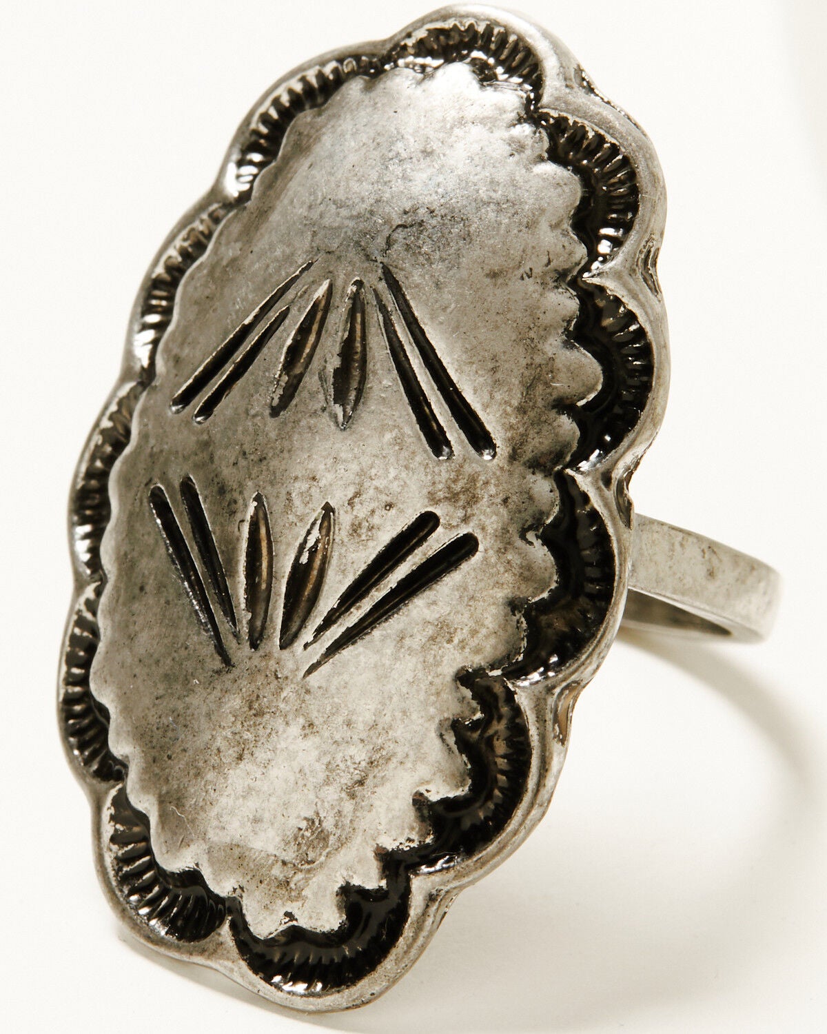 Image #1 - Shyanne Women's Isla Oasis Stamped Statement Ring, Silver, hi-res