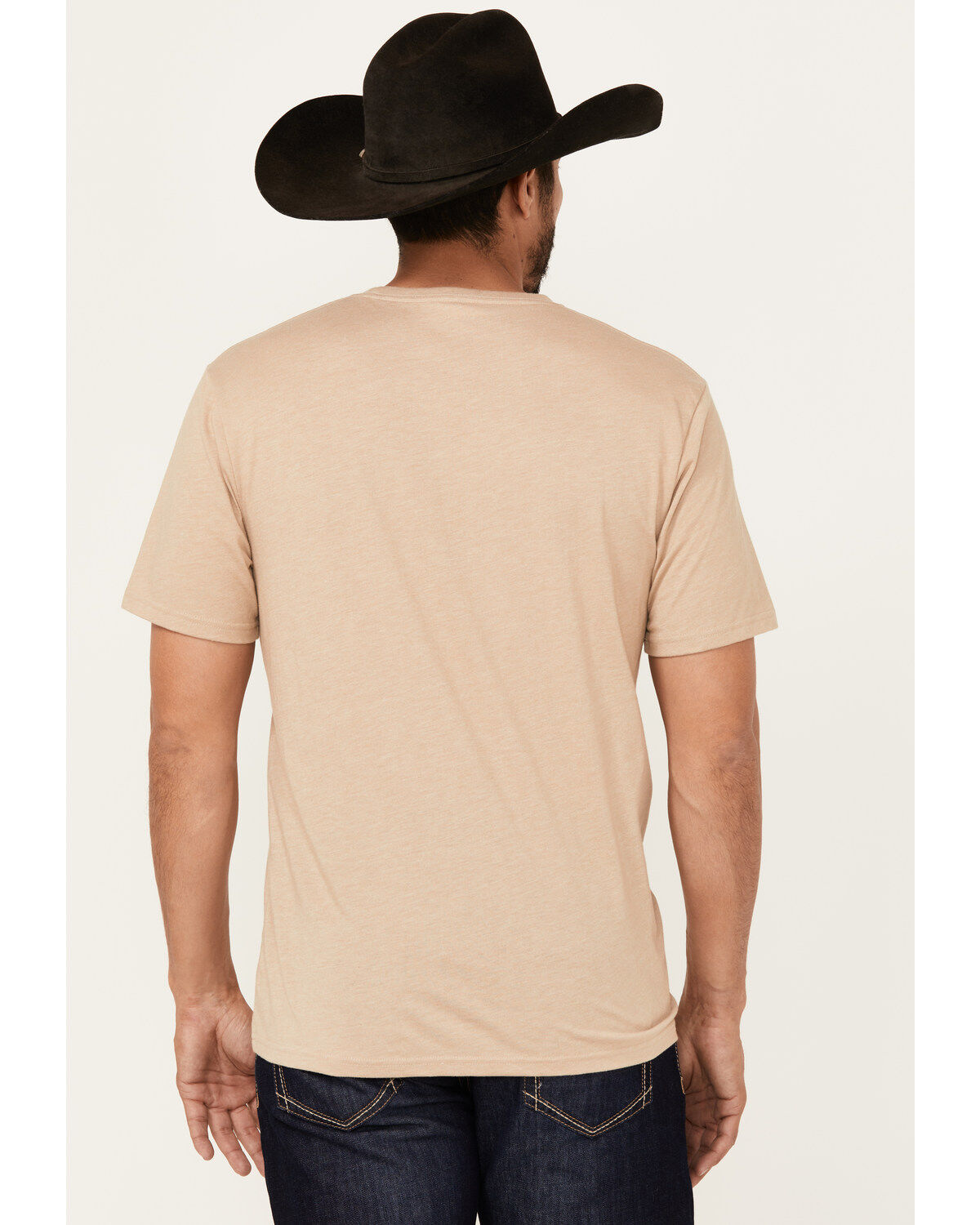 Image #4 - Wrangler Men's Boot Barn Exclusive Desert Logo Short Sleeve Graphic T-Shirt, Sand, hi-res