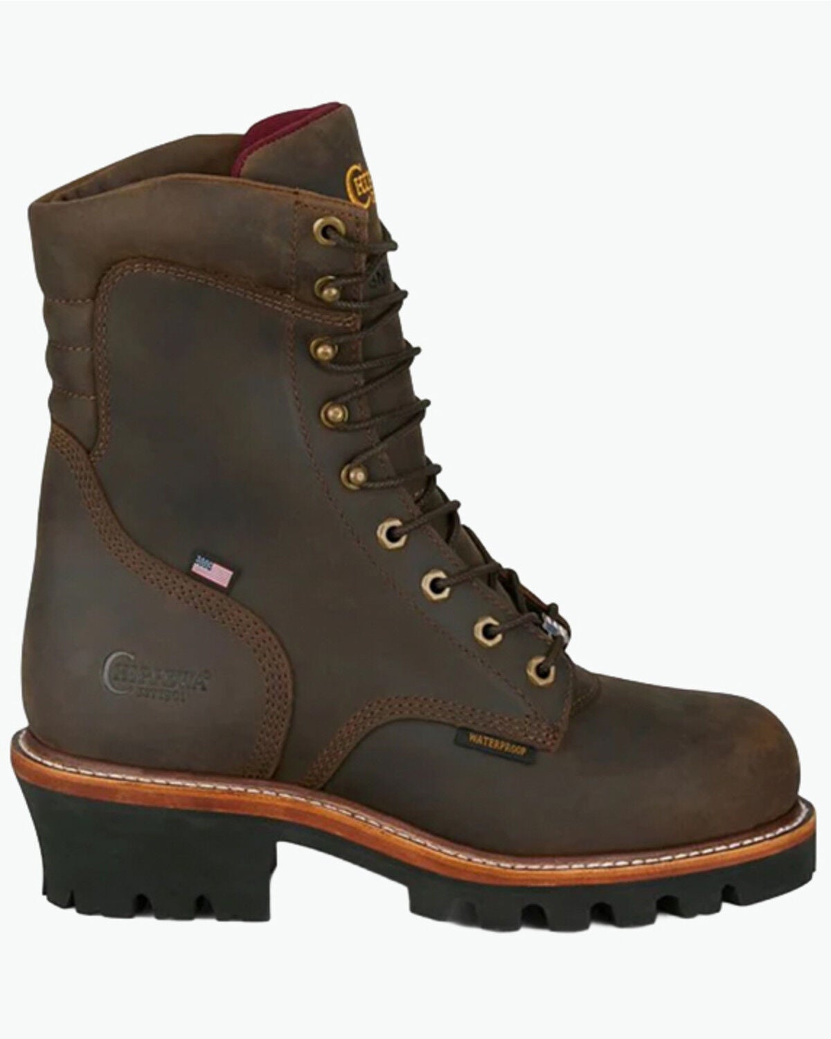 Image #2 - Chippewa Men's 9" Super Logger Waterproof Insulated Work Boots - Steel Toe, Brown, hi-res