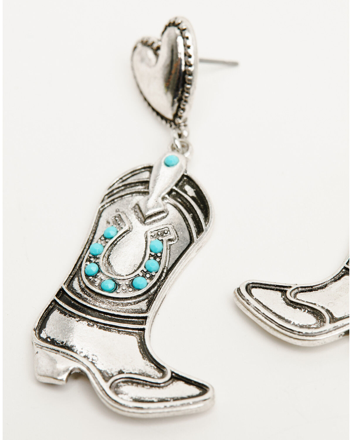 Image #2 - Shyanne Women's Boot and Horseshoe Earrings, Silver, hi-res