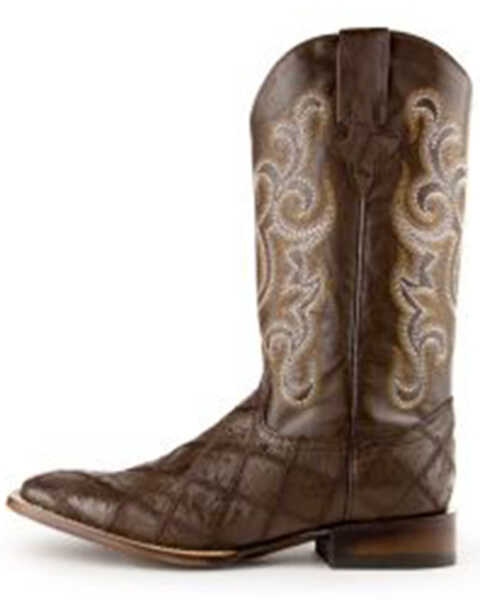 Image #6 - Ferrini Men's Ostrich Patch Exotic Western Boots, Chocolate, hi-res