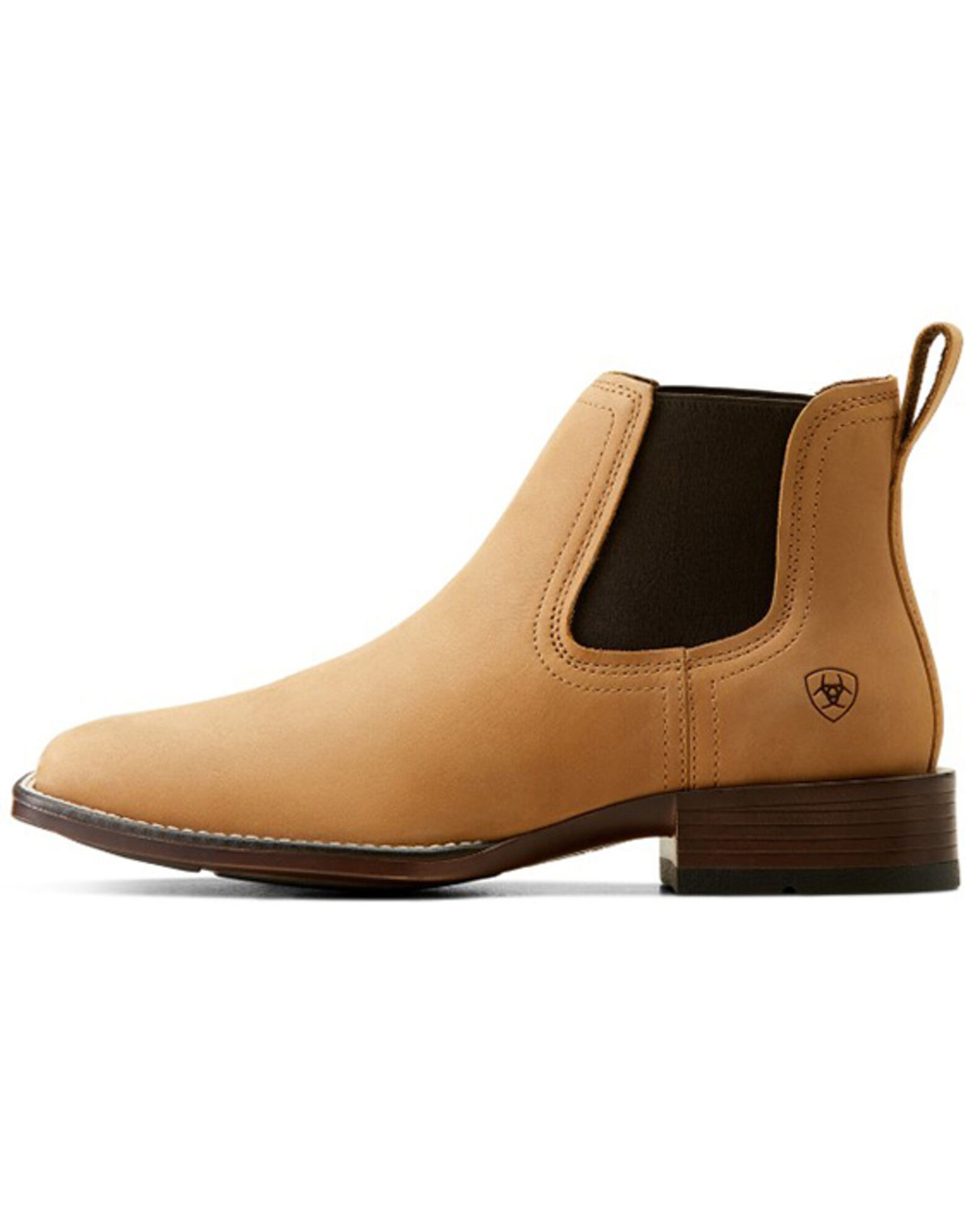 Image #2 - Ariat Men's Booker Ultra Western Chelsea Boots - Broad Square Toe, Beige, hi-res