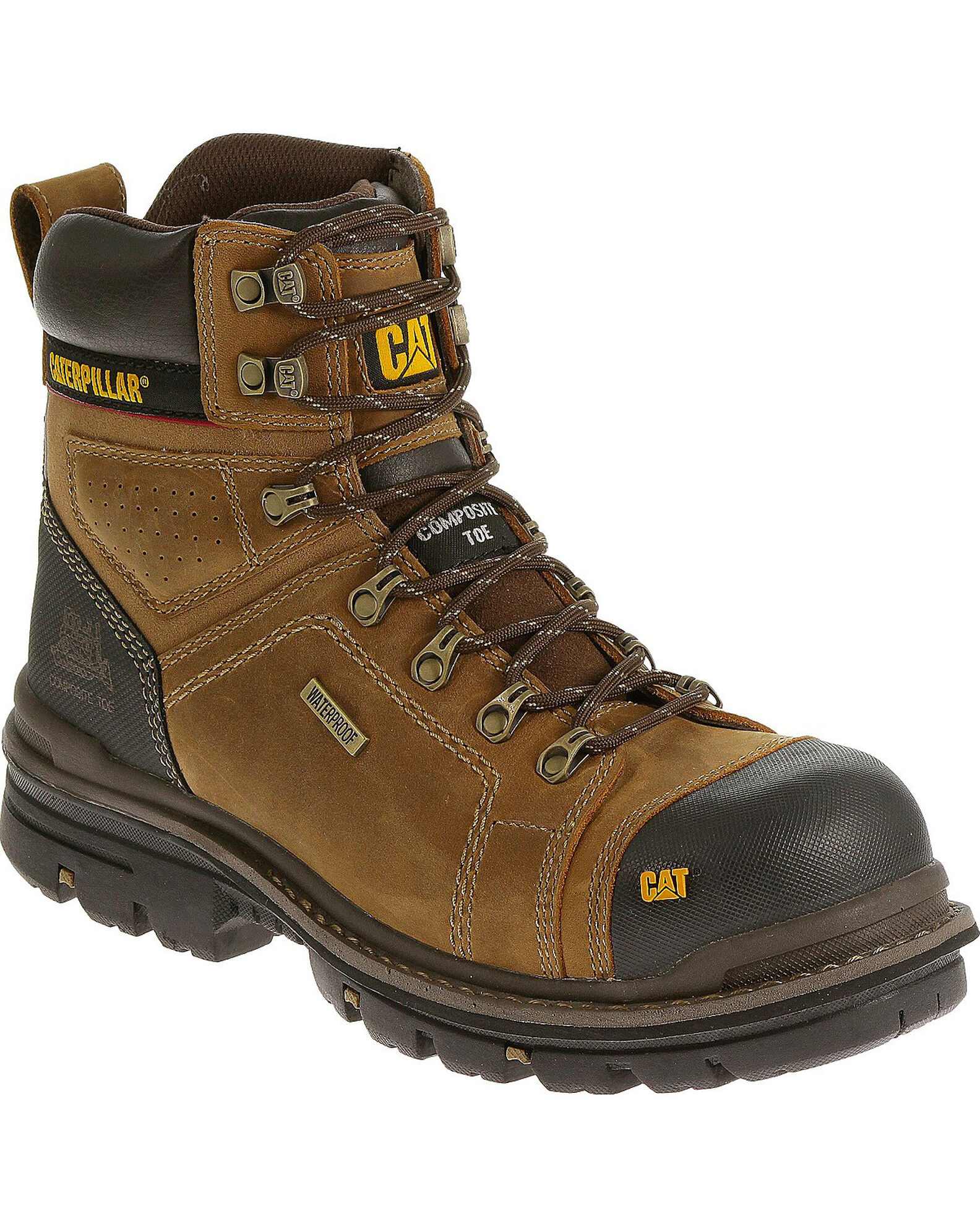 Men's Caterpillar 6" Precision Waterproof Composite Toe Work Boot  Wheat 90808